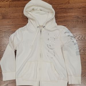 Hollister Cream HCO Malibu California Surf Hooded Sweatshirt Sz Juniors L NWT